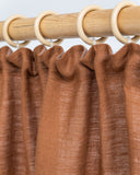 Pencil pleat linen curtain panel (1 pcs) in Cinnamon