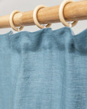 Pencil pleat linen curtain panel (1 pcs) in Gray blue