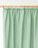 Pencil pleat linen curtain panel (1 pcs) in Matcha green
