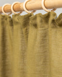 Pencil pleat linen curtain panel (1 pcs) in Olive green