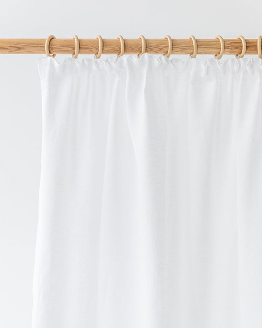 Pencil pleat linen curtain panel (1 pcs) in White
