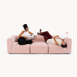 Philo Blush Pink Low Profile Modular Sofa (3-Seater)