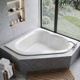 Petra 5 ft. Acrylic Center Drain Corner Bathtub in White