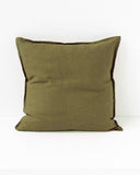 Pillow cover with buttons in Olive green