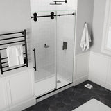 ANZZI 60 in. x 76 in. Frameless Sliding Shower Door, 3/8" TSUNAMI GUARD Glass, Exposed Rollers and RHINO ALLOY Hardware