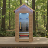 2-Person Outdoor Cabin Sauna in Red Cedar and Hemlock with Far Infrared, Starry Night Lights, and Touch Pad Controller