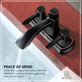 ANZZI Vista Centerset Faucet, Dual Lever Control, 1.2 GPM WaterSense & ADA Certified, Rhino Alloy Solid Brass, Various Finishes
