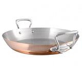 Mauviel M'Heritage M'150 S Copper Paella Pan With Cast Stainless Steel Handle, 13.8-In