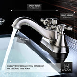 ANZZI Major Centerset Faucet, Dual Lever Control, 1.2 GPM WaterSense Certified, Rhino Alloy Solid Brass, Various Finishes