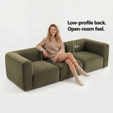 Philo Performance Velvet Low Profile Modular Sectional Sofa (Loveseat+Ottoman)