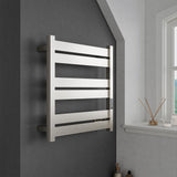 ANZZI Starling Series 6-Bar Wall Mounted Towel Warmer (20.87" L x 20.47" W), Dual Installation, Digital Control Panel, Rhino Alloy Certified Stainless Steel