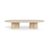 Porto Travertine Pill Coffee Table
