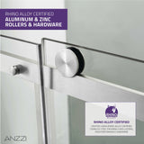 Rhodes Series 57 to 60 in. x 76 in. H Sliding Frameless Shower Door with Tsunami Guard Tempered Glass