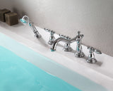 ANZZI Patriarch 5-Hole Deck Mount Tub Filler, Dual Handle Control, Integrated Hand Sprayer, Solid Brass, 1.8 GPM Flow, WaterSense Certified, Various Finishes