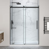 Stellar Series 76 in. x 57-60 in. Frameless Sliding Glass Shower Door with Shower Base Stellar Series - Multiple Finishes