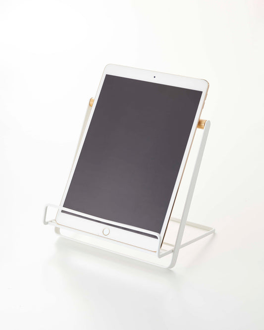 Tablet and Cookbook Stand - Steel + Wood