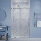 Ozean Series 44 to 48 in. x 76 in. Frameless Shower Door with Sliding with Tsunami Guard Tempered Clear Glass