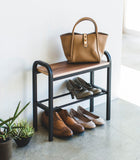 Shoe Organizer & Bench (18" H) - Steel + Wood