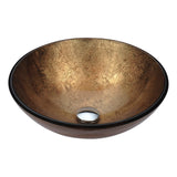 Posh Series 17 in. Bathroom Vessel Sink with Scratch-Tough and Stain-Resistant Surface in Celestial Earth Glass