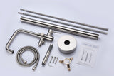 ANZZI Moray Floor Mount Tub Filler, 2-Handle Control, Solid Brass, 1.8 GPM Flow, cUPC Certified, Various Finishes