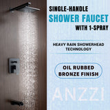 Mezzo Series 1-Handle 1-Spray Tub and Shower Faucet in Oil Rubbed Bronze