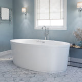 Heidi Series 67 in. x 34 in. Acrylic Combination 50 Gallon Capacity Freestanding Bathtub with Center Drain in White