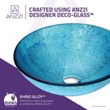 Accent Series 17 in. Bathroom Vessel Sink with Scratch-Tough and Stain-Resistant Non-Porous Surface in Blue Ice Glass