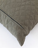Quilted cushion cover in Dark green