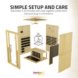 Fiji 2-Person Carbon FAR Infrared Hemlock Wooden Indoor Home Sauna Room with LED Touch Control Panel