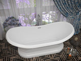 Ruby Series 71 in. x 33 in. Flat Bottom Acrylic Freestanding Soaking Bathtub with Center Drain in Glossy White
