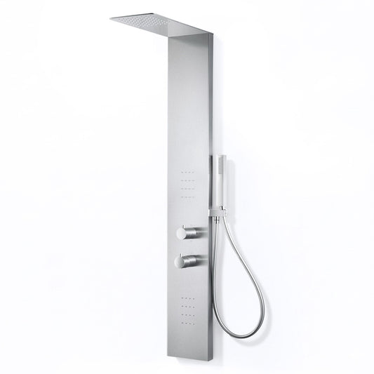 Collines Series 55 in. 2-Jetted Shower Tower with Heavy Rain Shower and Jets and Spray Wand