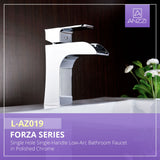 ANZZI Forza Elegant Low-Arc Faucet (4.29" H), Single Hole, WaterSense Certified, Rhino Alloy Solid Brass, Various Finishes