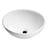 Deux Series 16 in. L x 16 in. W Top Mount Round Non-Porous Bathroom Vessel Sink in Glossy White Vitreous China Ceramic