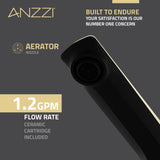 ANZZI Contemporary 8" Widespread Bathroom Faucet, 2-Handle Brass Construction, 1.2 GPM Water-Saving Aerator, Rhino-Alloy Certified, Various Finishes
