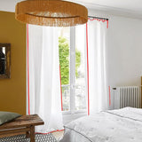100% Linen Edge Embroidery Curtain (Set Of 2)