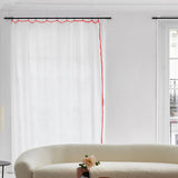 100% Linen Edge Embroidery Curtain (Set Of 2)