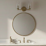 Regal Double Light Vanity With Clear Ribbed Glass - Satin Brass