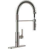 ANZZI Ola Touchless Faucet, 1-Handle, Dual Spray Pull-Down Sprayer, Motion Sensor Activation, Deck Plate Included, Rhino Alloy, Multiple Finishes
