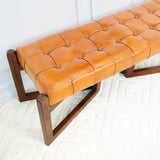 Riley Tan Genuine Leather Bench