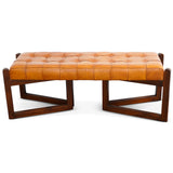 Riley Tan Genuine Leather Bench
