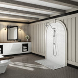 Adjustable 32-36 in. Handheld Shower System in Brushed Nickel with 6 in. Round Rain Showerhead, 1.8 GPM, and Wall Bar