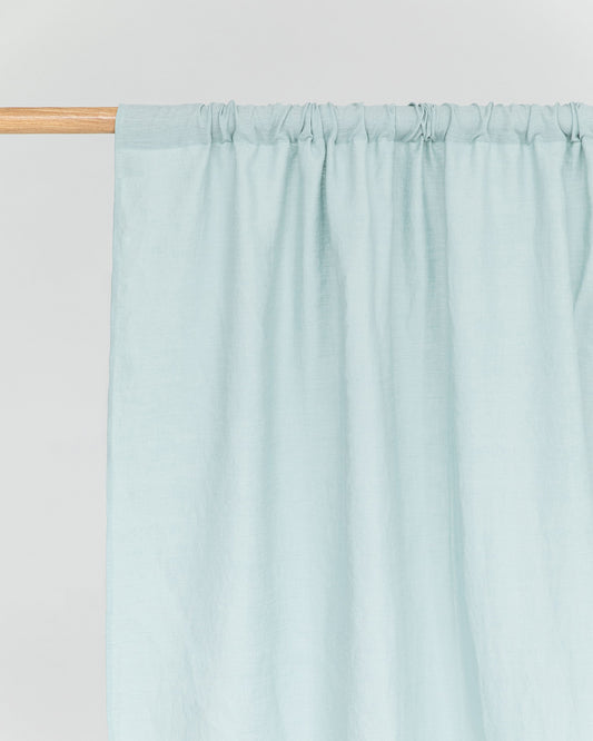 Rod pocket linen curtain panel (1 pcs) in Dusty blue