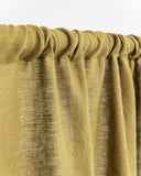 Rod pocket linen curtain panel (1 pcs) in Olive green