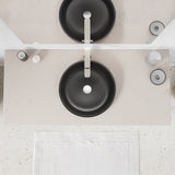 Allegro Series 17 in. L x 17 in. W Round Bathroom Vessel Sink in Matte Black Finish Glass with Chrome Pop-Up Drain