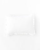 Ruffle trim linen pillowcase in White