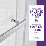 Castle Series 49 in. x 72 in. H Hinged Semi-Frameless Shower Door with Tsunami Guard Tempered Glass