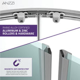 Mare 35 in. x 76 in. Framed Shower Enclosure with TSUNAMI GUARD
