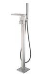 ANZZI Union Floor Mount Tub Filler (41" H), 2-Handle Control, 60" Hand Sprayer, Solid Brass, cUPC Certified, Various Finishes