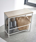 Entryway Storage Organizer & Bench (18" H) - Steel + Wood