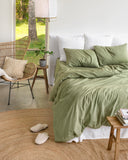 Sage linen-cotton duvet cover set (3 pcs)